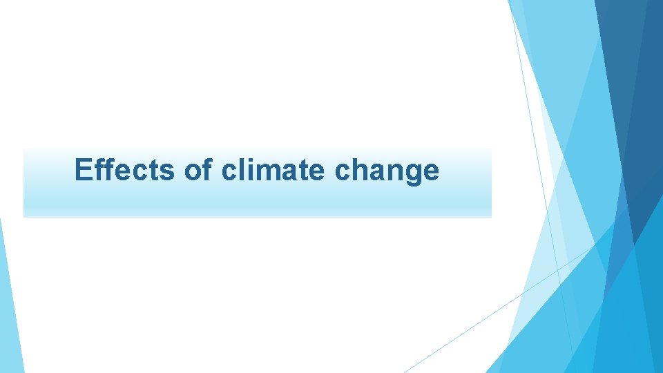 Effects of climate change 