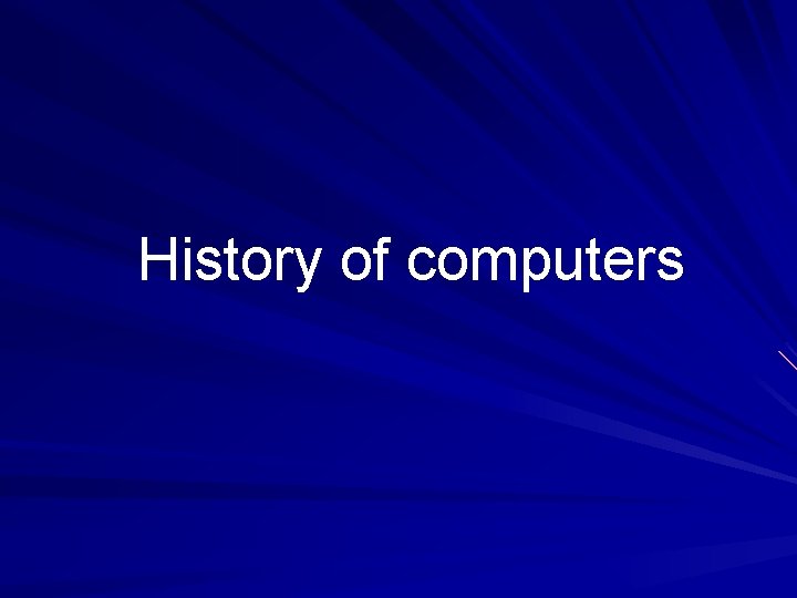 History of computers 
