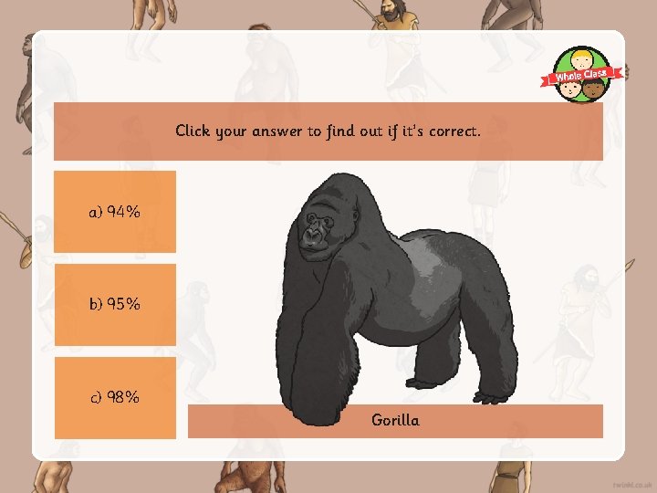 Click your answer to find out if it’s correct. a) 94% b) 95% c)