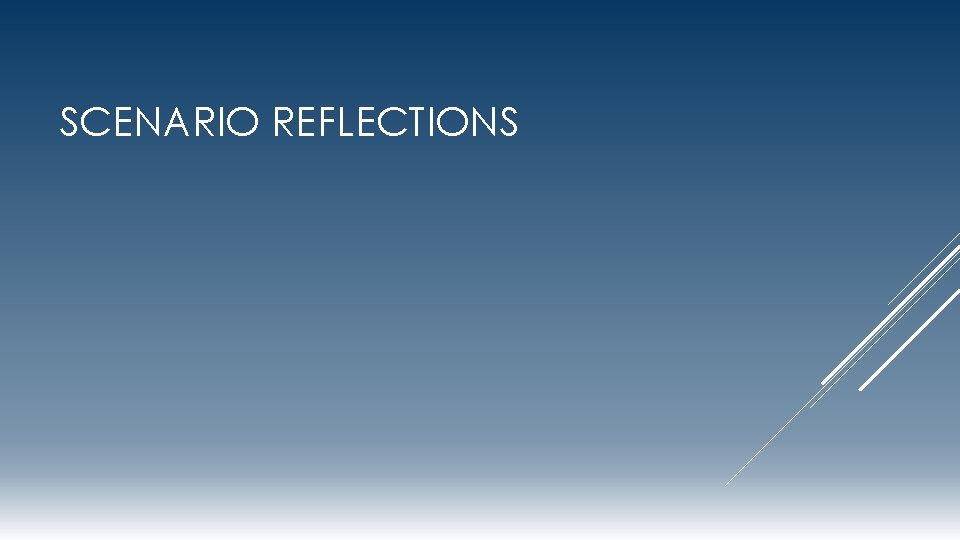 SCENARIO REFLECTIONS 