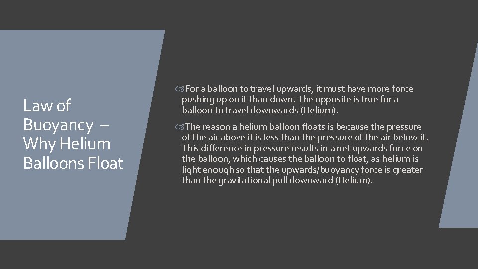Law of Buoyancy – Why Helium Balloons Float For a balloon to travel upwards,