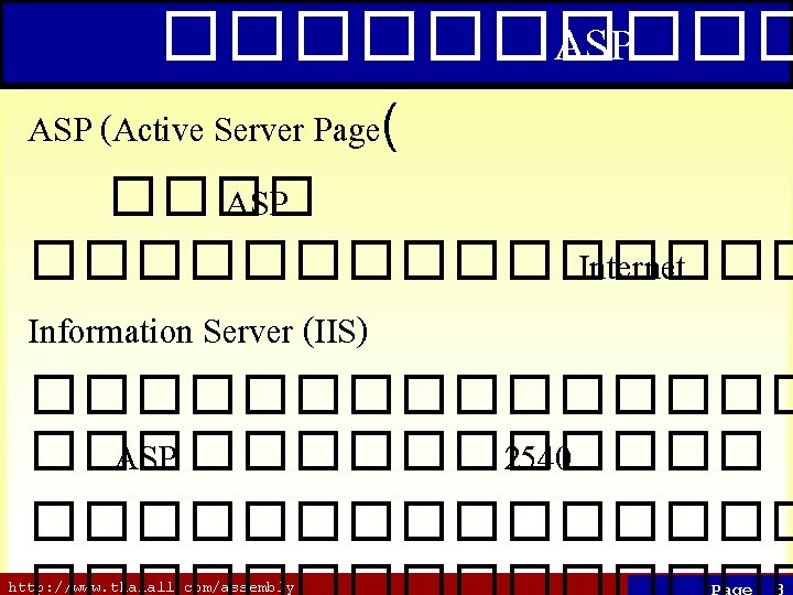 ����� ASP (Active Server Page( ���� ASP �������� Internet Information Server (IIS) �������� ���