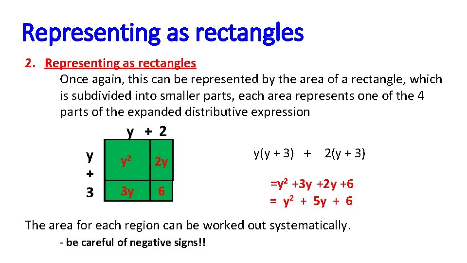 Representing as rectangles 2. Representing as rectangles Once again, this can be represented by