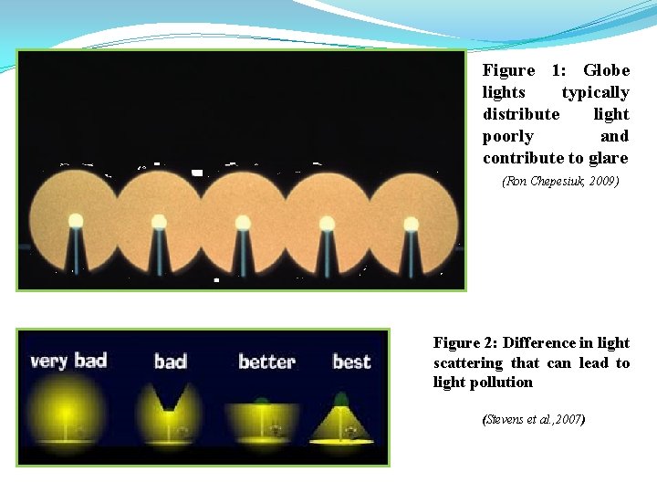 Figure 1: Globe lights typically distribute light poorly and contribute to glare (Ron Chepesiuk,