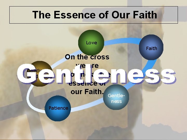 The Essence of Our Faith Love Faith On the cross we are looking at