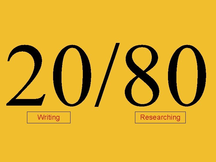 20/80 Writing Researching 
