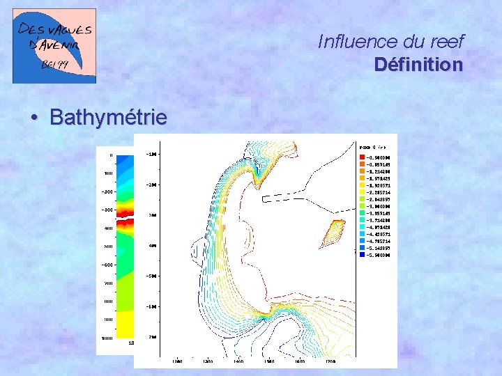Influence du reef Définition • Bathymétrie 