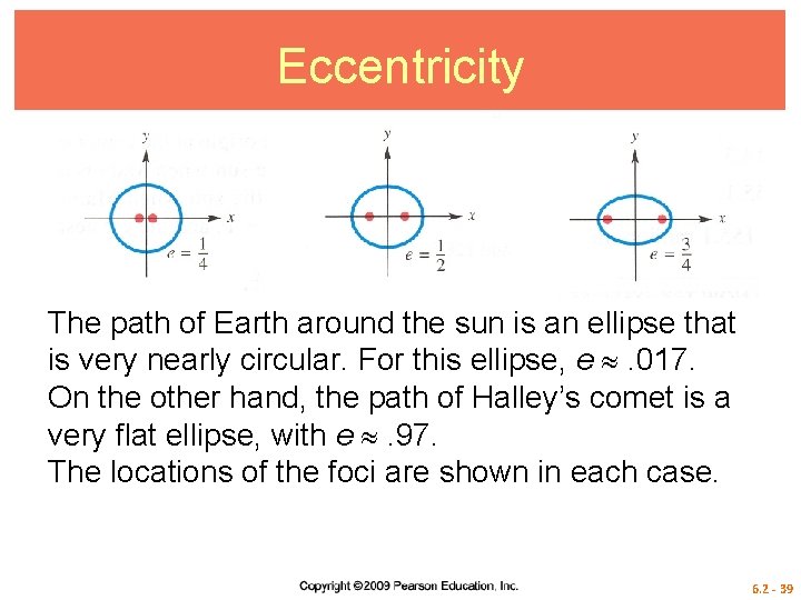 Eccentricity The path of Earth around the sun is an ellipse that is very