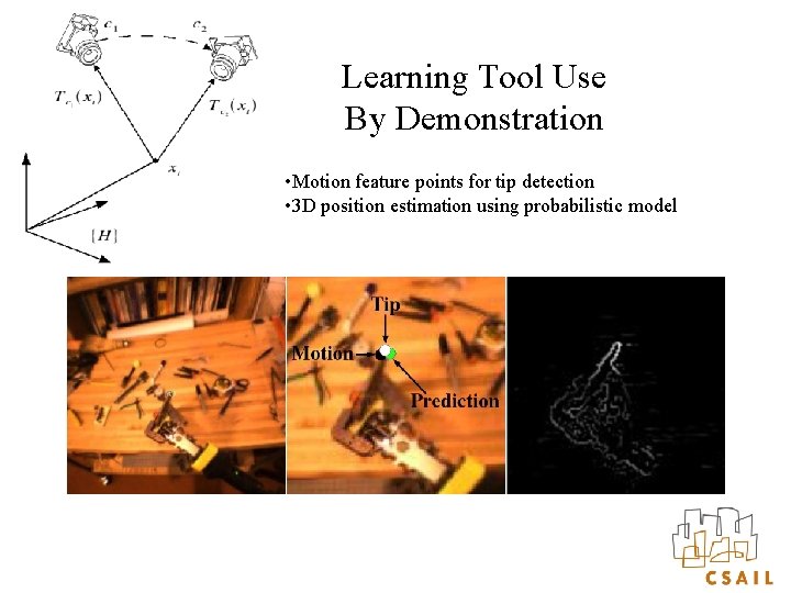 Learning Tool Use By Demonstration • Motion feature points for tip detection • 3