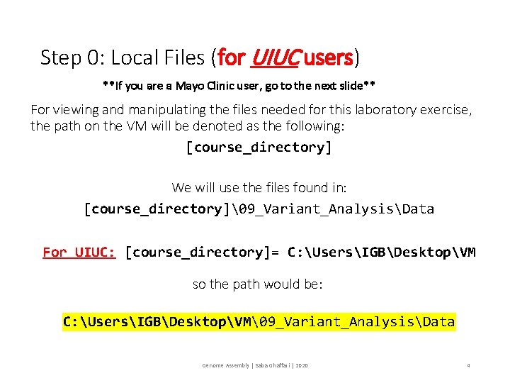 Step 0: Local Files (for UIUC users) **If you are a Mayo Clinic user,