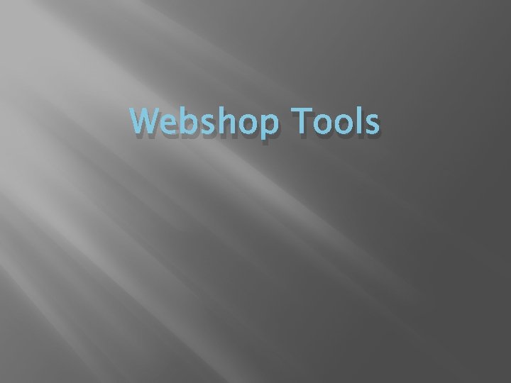 Webshop Tools 