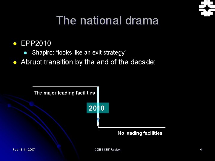 The national drama l EPP 2010 l l Shapiro: “looks like an exit strategy”