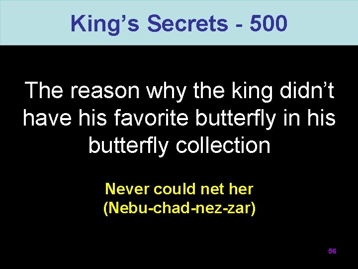 King’s Secrets - 500 The reason why the king didn’t have his favorite butterfly
