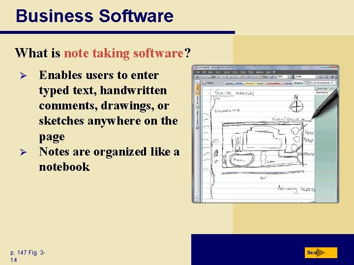 Business Software What is note taking software? Ø Ø Enables users to enter typed