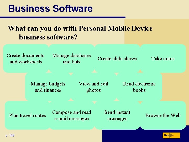 Business Software What can you do with Personal Mobile Device business software? Create documents