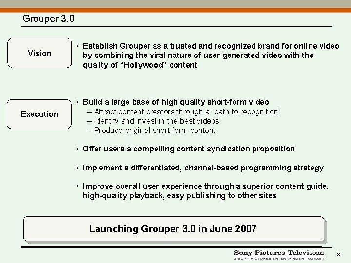 Grouper 3. 0 Vision Execution • Establish Grouper as a trusted and recognized brand