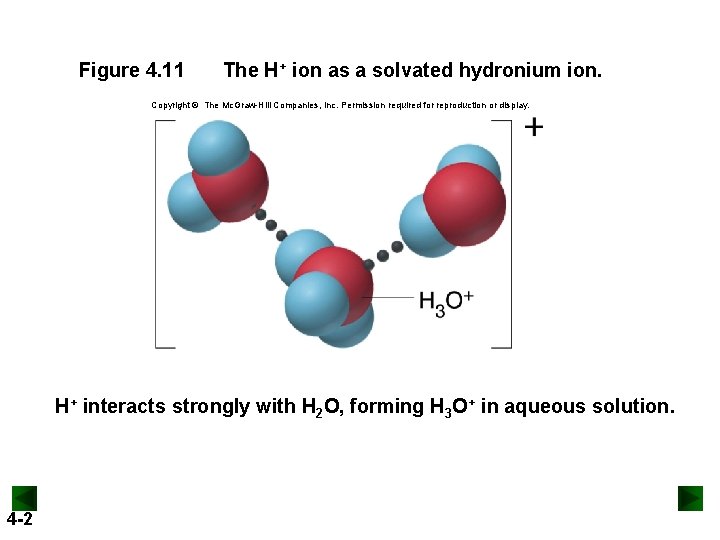 Figure 4. 11 The H+ ion as a solvated hydronium ion. Copyright © The