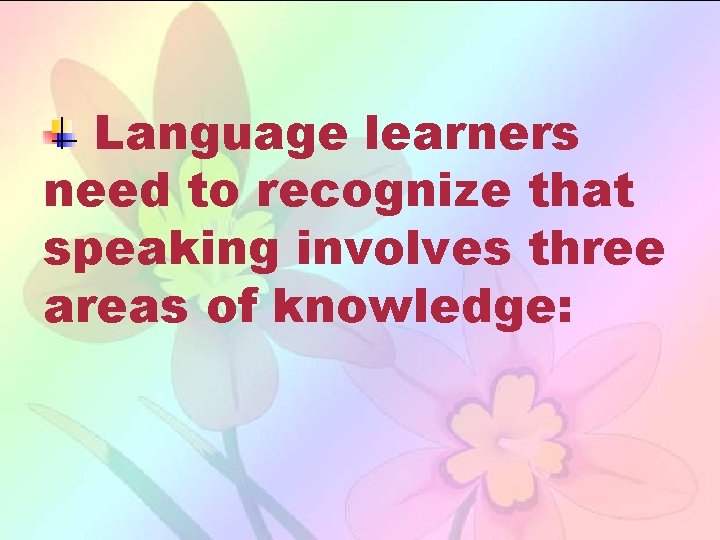 Teaching Speaking What is speaking Sub skills of