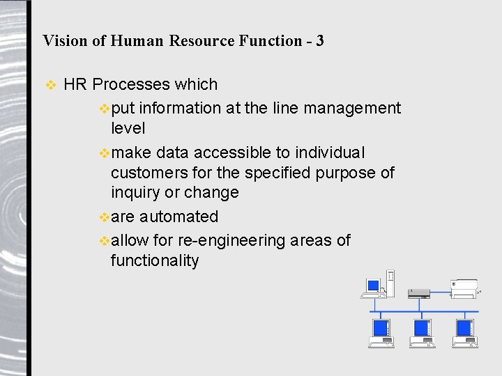 Vision of Human Resource Function - 3 v HR Processes which vput information at