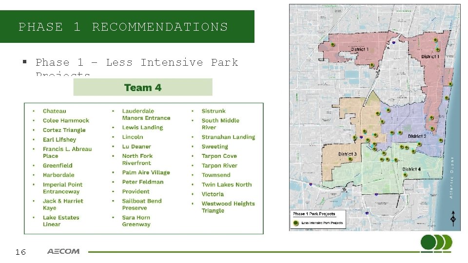 PHASE 1 RECOMMENDATIONS § Phase 1 – Less Intensive Park Projects 16 
