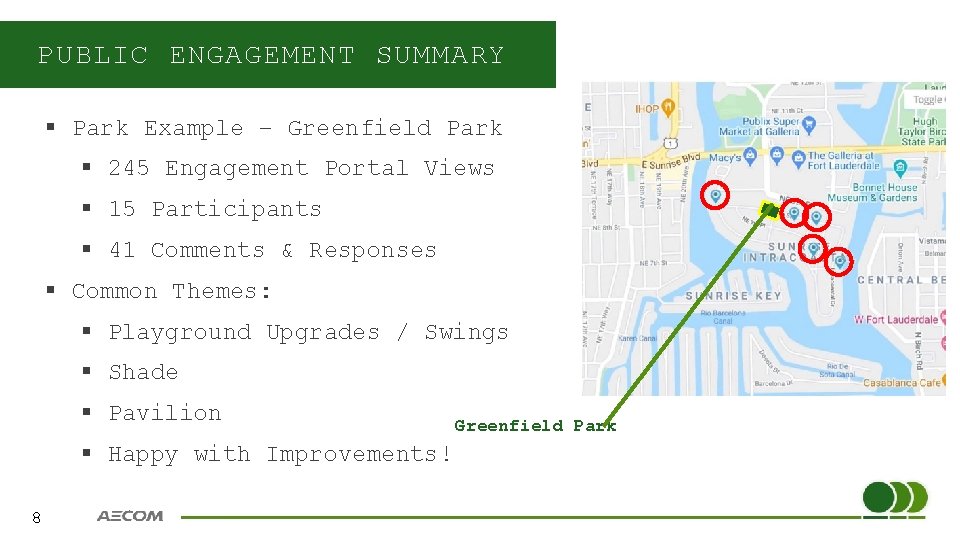 PUBLIC ENGAGEMENT SUMMARY § Park Example – Greenfield Park § 245 Engagement Portal Views