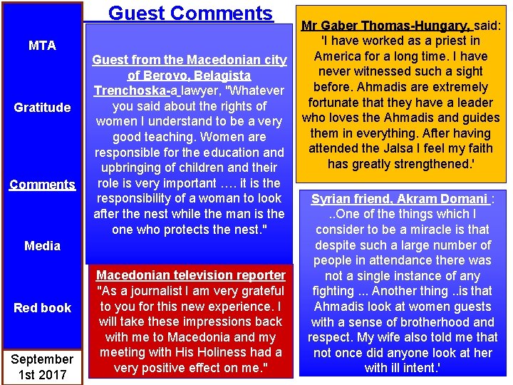 Guest Comments MTA Gratitude Comments Guest from the Macedonian city of Berovo, Belagista Trenchoska-a