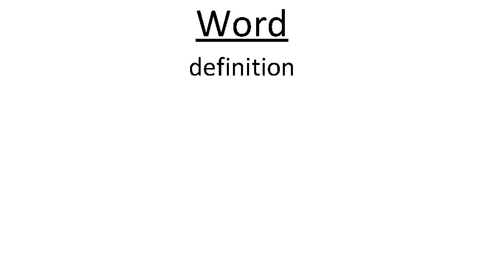 Word definition 