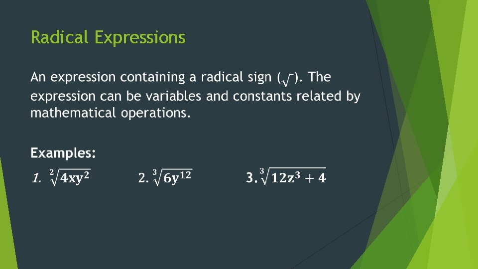 Radical Expressions 