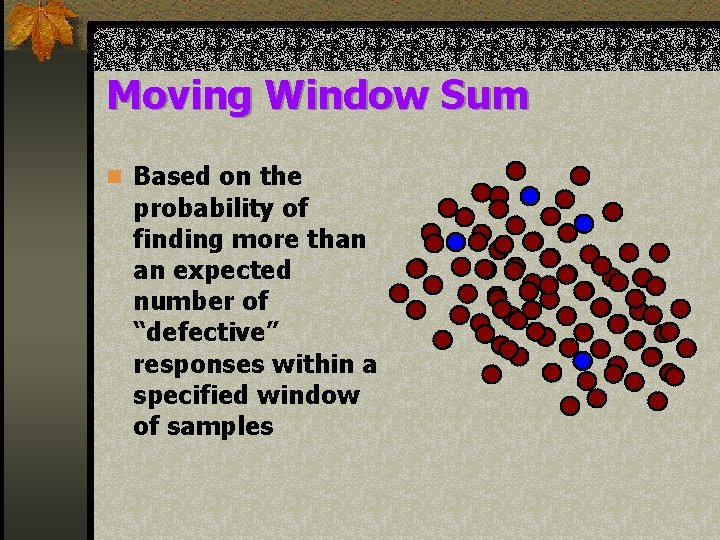 Moving Window Sum n Based on the probability of finding more than an expected