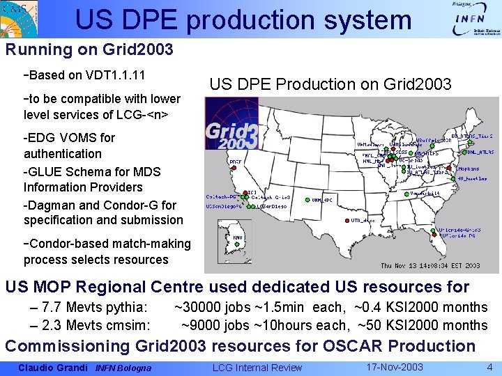 US DPE production system Running on Grid 2003 -Based on VDT 1. 1. 11