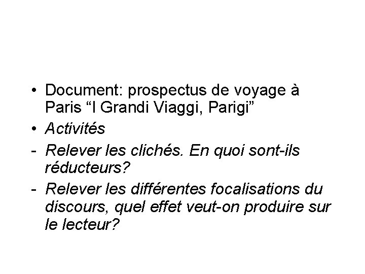  • Document: prospectus de voyage à Paris “I Grandi Viaggi, Parigi” • Activités