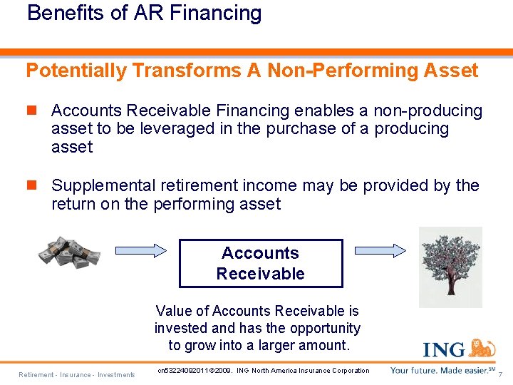 Benefits of AR Financing Potentially Transforms A Non-Performing Asset n Accounts Receivable Financing enables