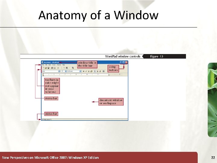 Anatomy of a Window New Perspectives on Microsoft Office 2007: Windows XP Edition 22