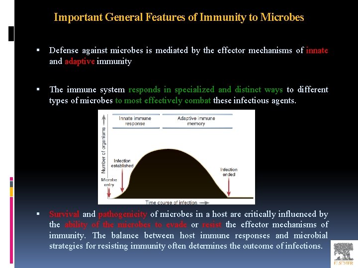 Important General Features of Immunity to Microbes Defense against microbes is mediated by the