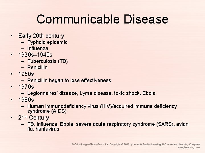 Communicable Disease • Early 20 th century – Typhoid epidemic – Influenza • 1930
