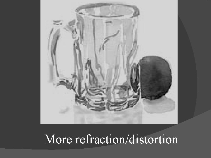 More refraction/distortion More refraction/distortion