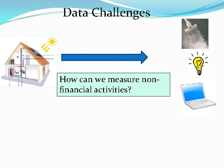 Data Challenges How can we measure nonfinancial activities? 