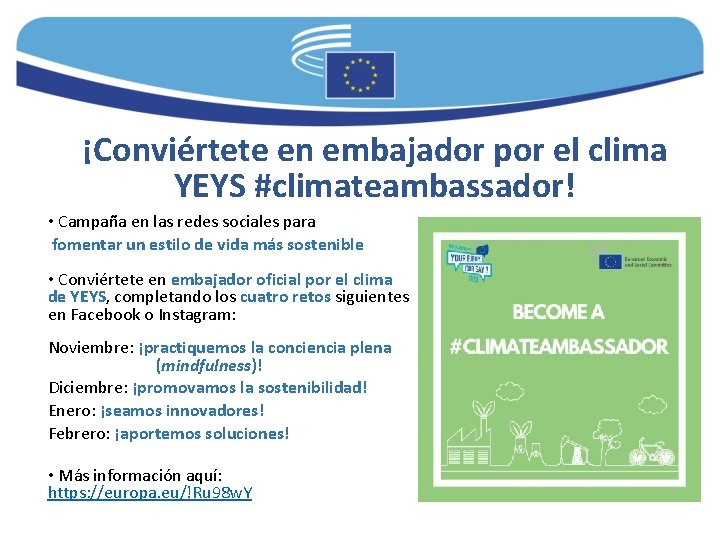 ¡Conviértete en embajador por el clima YEYS #climateambassador! • Campaña en las redes sociales