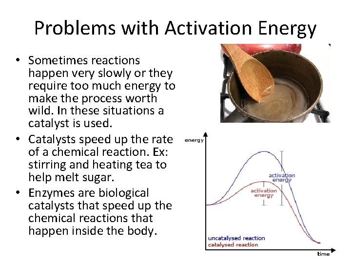 Problems with Activation Energy • Sometimes reactions happen very slowly or they require too