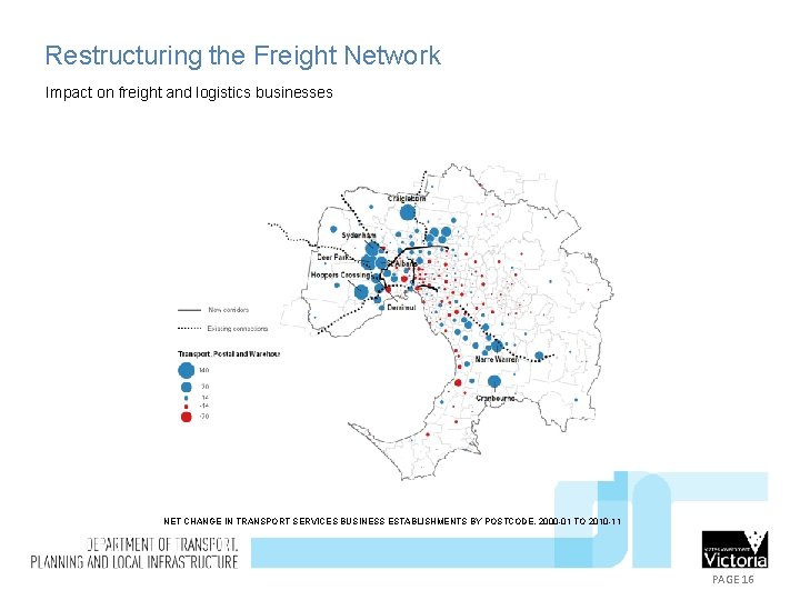 Restructuring the Freight Network Impact on freight and logistics businesses NET CHANGE IN TRANSPORT