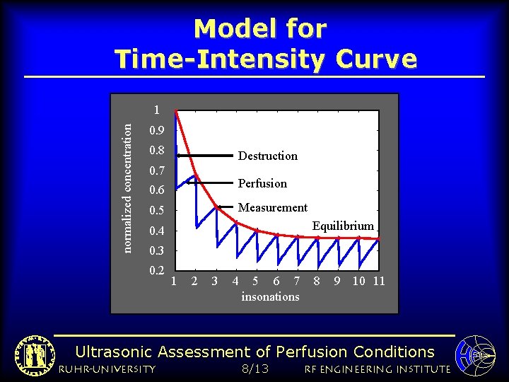 Model for Time-Intensity Curve normalized concentration 1 0. 9 0. 8 Destruction 0. 7