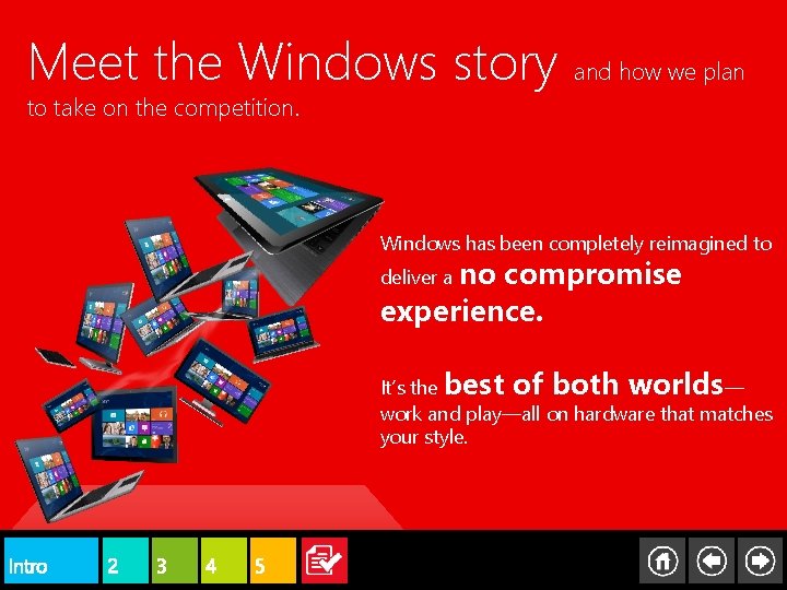 Meet the Windows story and how we plan to take on the competition. Windows