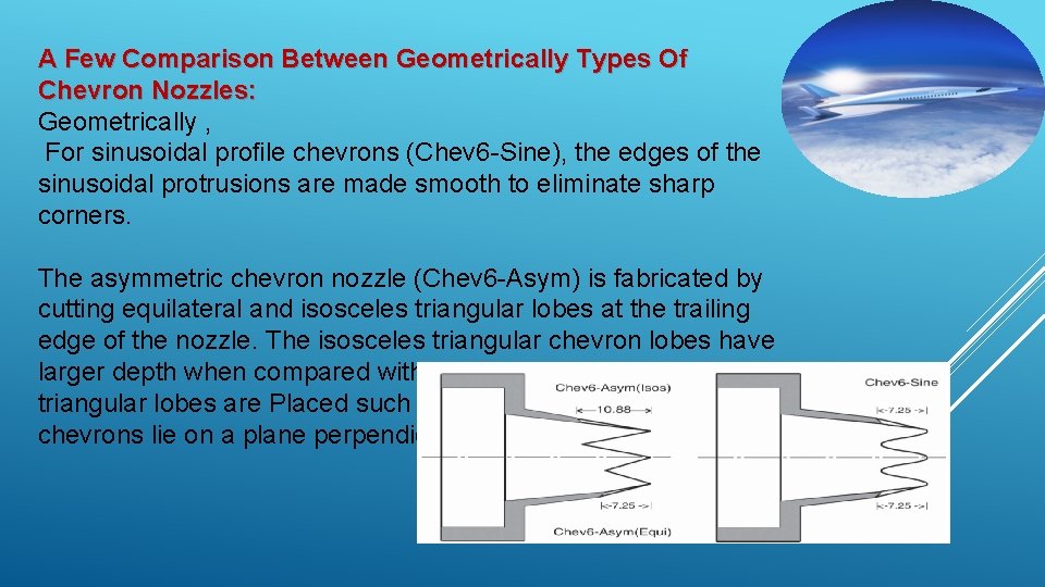 A Few Comparison Between Geometrically Types Of Chevron Nozzles: Geometrically , For sinusoidal proﬁle