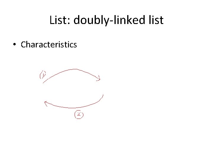List: doubly-linked list • Characteristics List: doubly-linked list • Characteristics