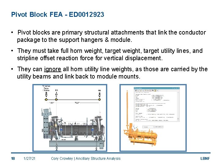 Pivot Block FEA - ED 0012923 • Pivot blocks are primary structural attachments that