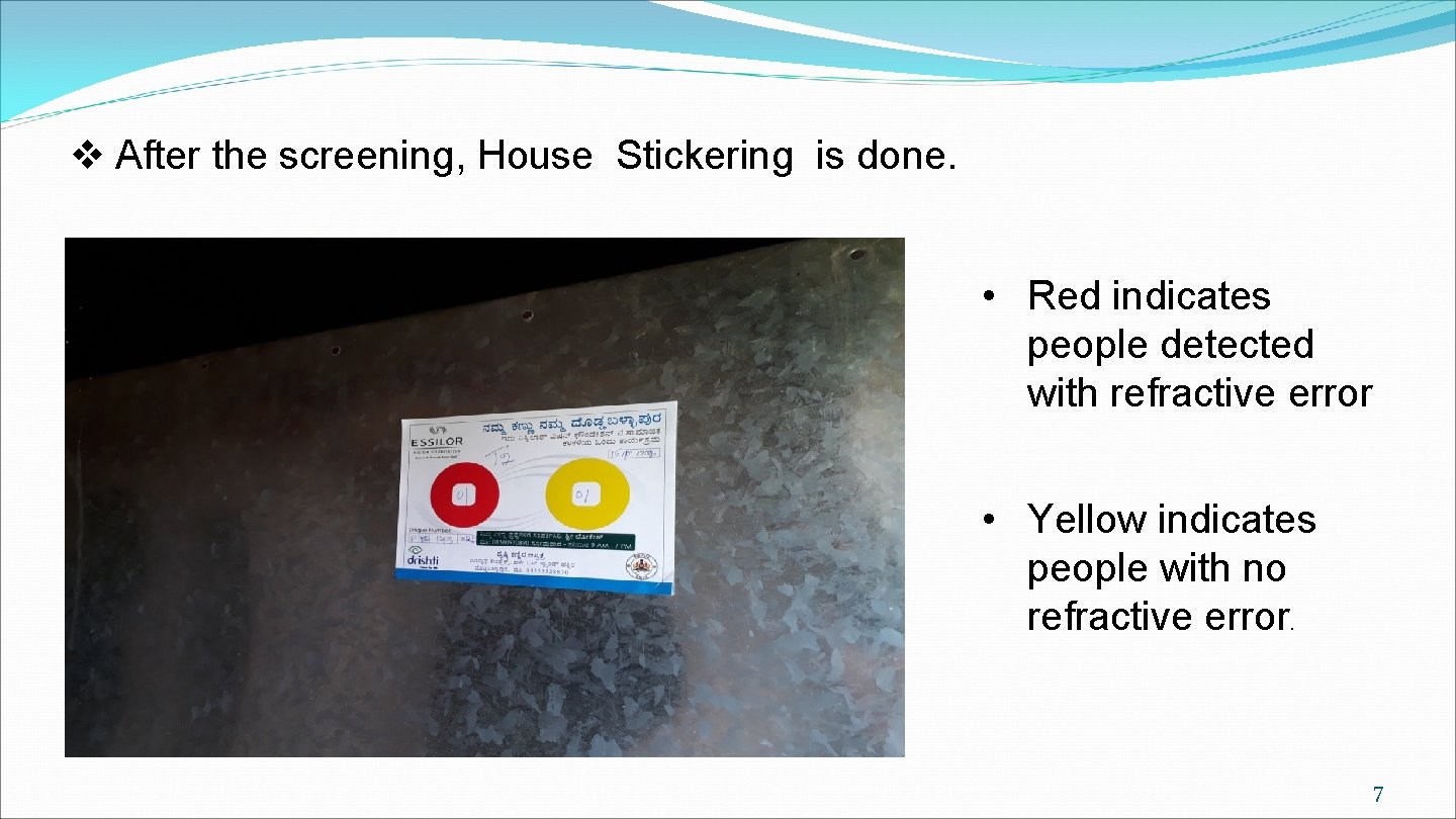 v After the screening, House Stickering is done. • Red indicates people detected with