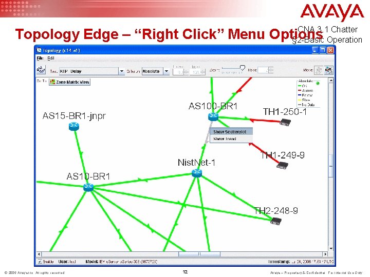 CNA 3. 1 Chatter § 2 -Basic Operation Topology Edge – “Right Click” Menu