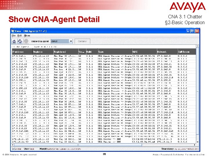 CNA 3. 1 Chatter § 2 -Basic Operation Show CNA-Agent Detail © 2006 Avaya