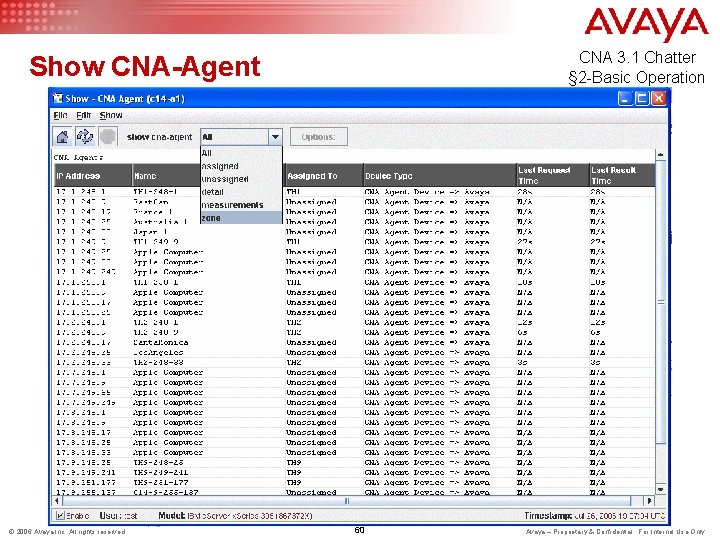 CNA 3. 1 Chatter § 2 -Basic Operation Show CNA-Agent © 2006 Avaya Inc.