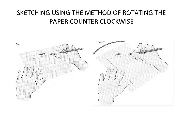 SKETCHING USING THE METHOD OF ROTATING THE PAPER COUNTER CLOCKWISE 